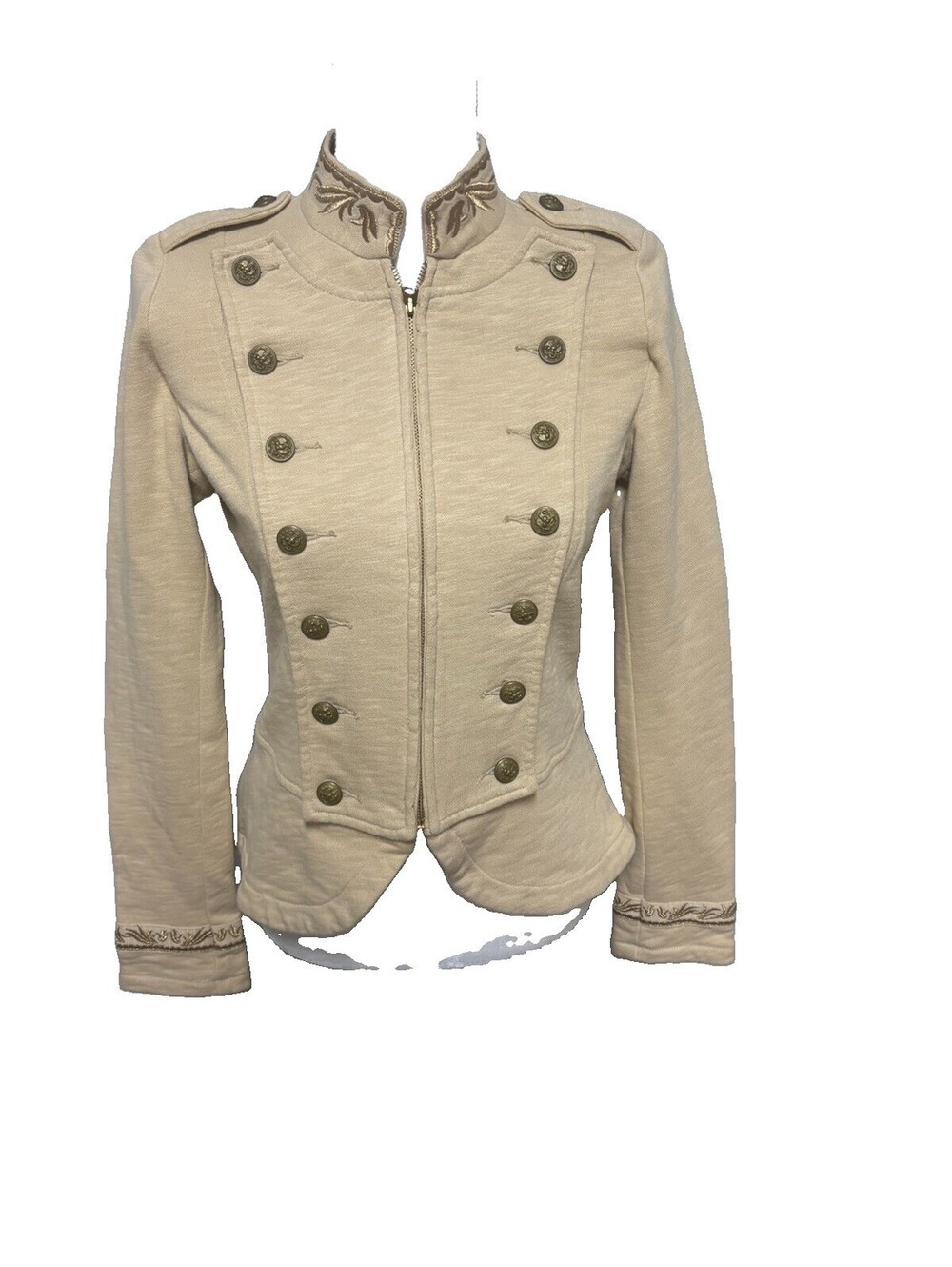 Denim & Supply Ralph Lauren Women's Military Jacket Gold Buttons Embroidery